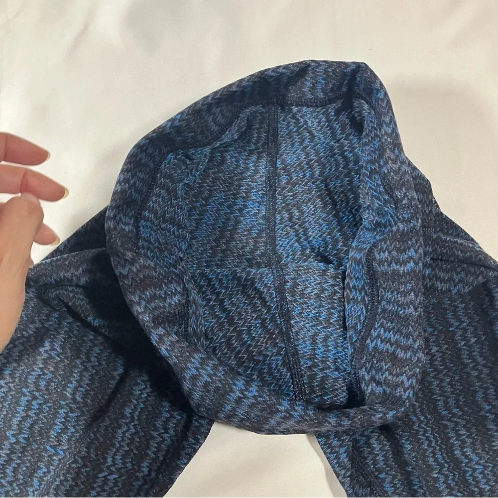 Lululemon Wunder Under High Low Ziggy Wee August Inkwell pattern blue leggings 4